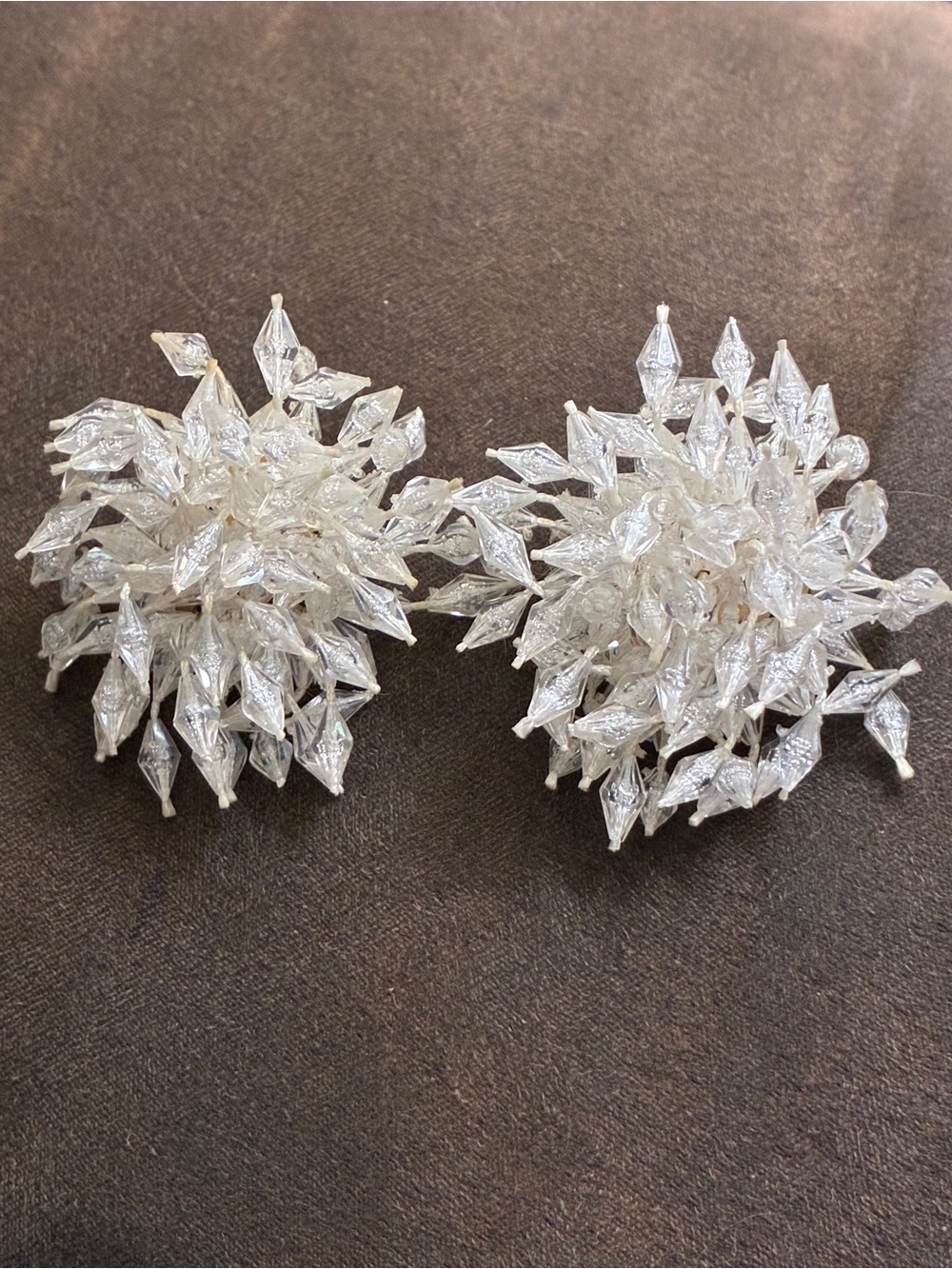 Silver Crystal Burst Statement Earrings - Sparkling Floral Cluster